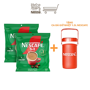 [Tặng Bộ 2 ly thủy tinh] Combo 2 Bịch Cà phê Hòa tan NESCAFÉ VỊ RANG ĐẬM 46 gói Đậm Thơm Hoàn Hảo