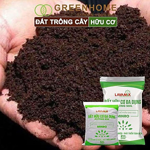 Đất Trồng Cây GreenHome, Lavamix, Bao 20dm3 (10kg), Đầy Đủ Dinh Dưỡng, Dễ Sử Dụng, Chuyên Trồng Rau