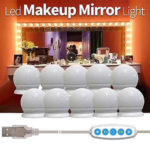 Chuỗi dây đèn led gương trang điểm 10 bóng 5 màu điều chỉnh