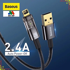 Cáp Sạc nhanh  2.4 A tự ngắt Gen2 Baseus Explorer Series dùng cho ipad, iPhone 13,12,11promax (USB to IP, Auto Power-Off, 2.4A Fast Charging & Data Cable)- Hàng chính hãng