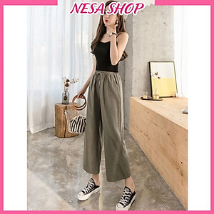 Quần nữ ống rộng, dài, chất liệu Đũi mát, vải mềm mịn, form rộng, thoải mái, phong cách trẻ trung QKH.51