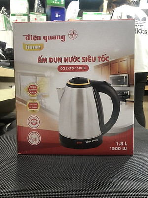 Ấm đun nước siêu tốc Điện Quang ĐQ EKT06 1518 BL (1500W, 1.8L, inox 201, nhựa PP màu đen) - Hàng chính hãng