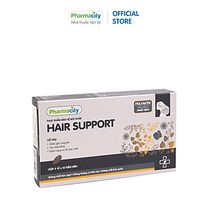Viên hỗ trợ tóc khỏe, giảm rụng tóc, tóc bạc sớm Pharmacity Hair Support (Hộp 3 vỉ x 10 viên)