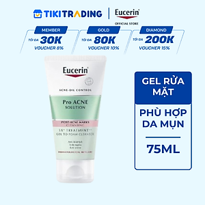 Gel Rửa Mặt Cho Da Mụn Eucerin 3X Treatment Gel To Foam Cleanser 75ml