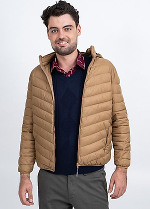 Áo Jacket nam Novelty 03 lớp lông vũ màu nâu NJKMMTMNLR1805314