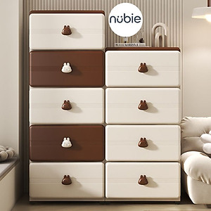 (Ngang 45cm) Tủ Đựng Đồ Đa Năng Hình Gấu Nâu 4/5 Tầng Cho Bé Bằng Nhựa Cao Cấp, Có Bánh Xe Tiện Dụng-Tủ Quần Áo