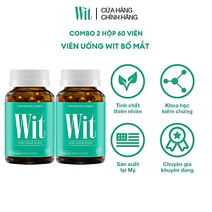 [Tặng Hộp 15v] Combo 2 Hộp 60v - Viên Uống Bổ Mắt WIT Ecogreen Giảm Mỏi Mắt, Tăng Cường Thị Lực Mắt Cho Bé & Người Lớn