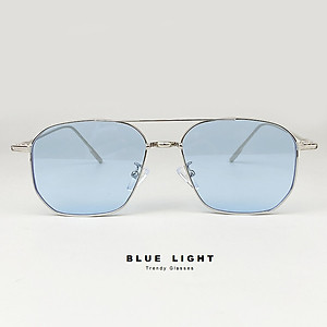 Kính Râm, Kính Mát Nam Nữ Mắt Vuông Dáng Vừa Nhỏ Khung Ngang Full Kim Loại Màu Vàng, Xanh Lá, Xanh Dương, Đen, Chống UV