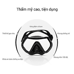 Kính lặn ống thở lặn biển dododios với mắt kiếng lặn cường lưc, cản tia UV (309)