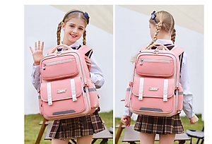 Balo học sinh cấp 1 và 2 siêu nhẹ chống gù chống nước cao cấp phong cách châu âu