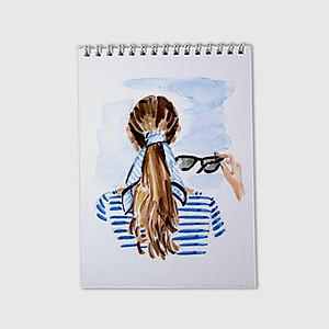 Sổ vẽ A4 vẽ màu nước và chì có vân sang giấy định lượng 260gsm nhập từ Ý, lên màu trong tự nhiên,15 tờ/cuốn MOW260 Green Art - Hàng chính hãng