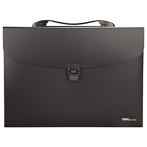 Cặp Tài Liệu A4 13 Ngăn Deli, Đen/Xanh/Đỏ/Xanh Lá - 1 Chiếc - E5557