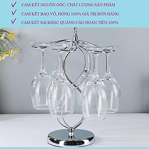 Giá Treo Ly Uống Rượu Vang Cao Cấp Inox 304 Bền Đẹp Để Bàn Trong Gia Đình Mã KT05