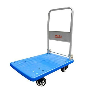 Xe Đẩy Hàng 4 Bánh Ameca HAM-150P- Sàn nhựa, Khung Thép, Giảm ồn, Gấp gọn, tải trọng 150kg