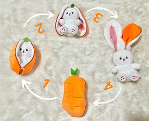 Gấu bông thỏ tai ụp, thỏ biến hình 2 trong 1 độc đáo (20cm--->50cm) siêu dễ thương hot hit, thỏ trái cây biến hình hot trend