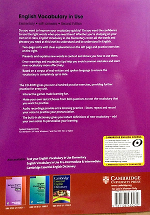 English Vocabulary in Use: Elementary Book with Answers Reprint Edition: Vocabulary Reference and Practice (CD-ROM)