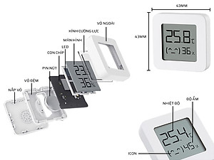 Nhiệt ẩm kế Xiaomi Sothing Gen 2, Bluetooth 4.2, kết nối theo dõi qua app