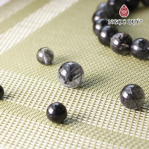 Hạt lẻ đá thạch anh tóc đen mệnh thủy, mộc - Ngọc Quý Gemstones