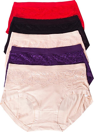 Quần Lót Cotton Pha Ren Mỏng Mát Cho Người Mập Béo Bầu