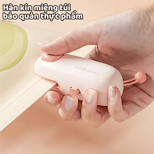 Máy Hàn Miệng Túi Cầm Tay Cute, Máy Ép Miệng Túi Đồ Ăn Vặt Sạc Pin Tích Hợp Nam Châm Kèm Đầu Cắt Tiện Dụng - Hàng Chính Hãng MINIIN