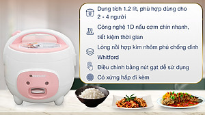 Nồi Cơm Điện Nắp Gài Sunhouse SHD8217W (1.2L) - Hàng chính hãng