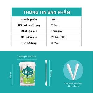 Combo 03 Hũ xoay trẻ em 200 que giấy Niva BHP1