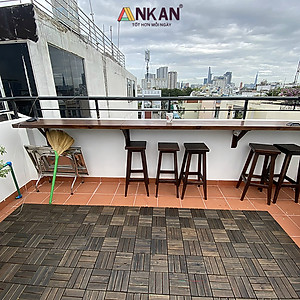 Vỉ Gỗ Lót Sàn Ban Công Thương Hiệu ANKAN Gu Màu Đen 12 Nan, Ván Lót Sàn Gỗ Tự Nhiên Dùng Để Lót Sân Vườn, Hồ Bơi, Phòng Spa, Siêu Bền, Chịu Nước Tốt, Chống Trơn Trượt, Tiêu Chuẩn Xuất Khẩu