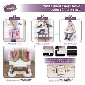 Ghế Ăn Dặm, Ghế Ngồi Ăn Em Bé Nâng Hạ Độ Cao Có Đế Chắc Chắn Mastela 0711