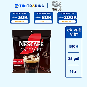 [Tặng Hũ Thủy Tinh NESCAFÉ (Tet 26) NESCAFE 750ml] Cà phê Hòa tan NESCAFÉ CAFÉ VIỆT 35 gói Vị Mạnh đặc trưng