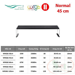 Đèn led Chihiros WRGB 2 Normal 30, 45, 60, 90, 120 cm wrgb2 quang phổ trồng cây bể thủy sinh cá tép