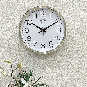 Đồng hồ treo tường Nhật Bản Rhythm CMG494BR18 ,Kích thước 36.0 x 4.4cm, 855g, Vỏ nhựa cao cấp, dùng PIN