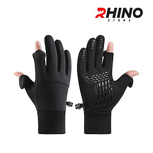 Găng tay hở ngón giữ ấm, chống gió mùa đông Rhino G301 cảm ứng điện thoại cho nam, nữ