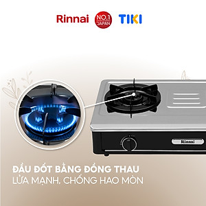 Bếp gas dương Rinnai RV-A271B(S) mặt bếp inox và kiềng bếp men - Hàng chính hãng.
