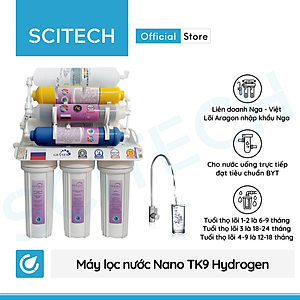 Máy lọc nước Nano TK9 Hydrogen by Scitech (Không dùng điện, không nước thải, tích hợp công nghệ tạo nước ion kiềm) - Hàng chính hãng
