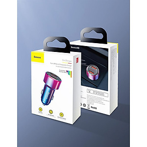 Tẩu Sạc Điện Thoại Trên Ô Tô Hỗ Trợ Sạc Nhanh 45W Công Nghệ USB PD, Qualcomm Sạc Nhanh QC 3.0 - Hàng Chính Hãng Baseus