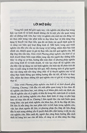 Sách - Giáo Trình Phương Pháp Nghiên Cứu Kinh Tế Và Kinh Doanh