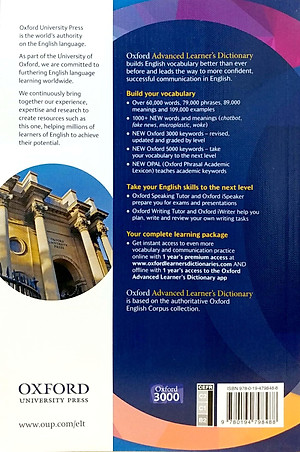 Sách Oxford Advanced Learner's Dictionary : Paperback - 10th Edition (With 1 Year's Access To Both Premium Online And App)