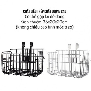 Giỏ Xe Đạp Gắn Trước Có Thể Gập Gọn Chất Liệu Kim Loại Kích Thước 33x20x20cm Mai Lee