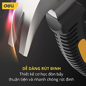 Búa Lùn Nguyên Khối Deli Chính Hãng - Đóng Đinh, Nhổ Đinh Dễ Dàng, Tiện Dụng - Nhỏ Gọn, Tay Cầm Bọc Cao Su - DL441008
