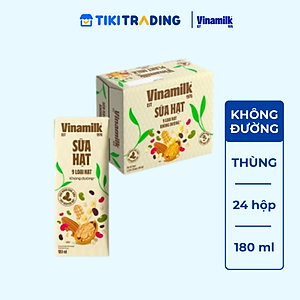 Thùng 24 hộp sữa 9 loại hạt không đường Vinamilk Super Nut 180ml