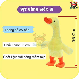Vịt nhại giọng biết nói biết đi biết hát - Vịt vàng poka bông nhại tiếng kêu quạc quạc vui nhộn đồ chơi thú vị cho bé