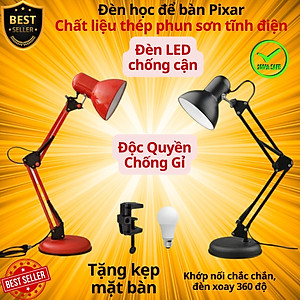 Đèn học PIXAR Bóng LED Chống Cận Bảo Vệ Mắt Có Tặng Kẹp Bàn Chắc Chắn ĐK 12cm Chất Liệu Thép Phun Sơn Tĩnh Điện D Danido