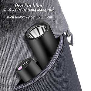 Đèn Pin Led Siêu Sáng Mini Có Sạc USB Có Hỗ Trợ Sạc Dự Phòng Lại Cho Điện Thoại Khẩn Cấp - Hàng Chính Hãng