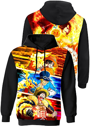 Mua Áo khoác One Piece 3D Luffy Ace Sabo mẫu mới cực đẹp, đủ size