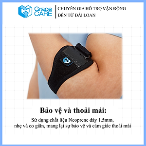 Đai Bảo Vệ Khuỷu Tay Grace Care EB223 – Có Đệm Gel Hỗ Trợ Cố Định, Giảm Đau, Hỗ Trợ Tennis Elbow