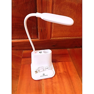 Đèn để bàn chống cân 4in1 (đèn, ngăn đựng bút, giá điện thoại, sạc usb) - Hàng chính hãng ( Giao màu ngẫu nhiên)