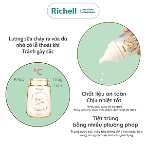 Bình sữa RICHELL Hanaemi Nhật Bản PPSU và Thủy tinh | Baby