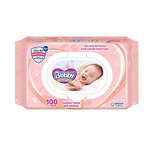 Combo Tiết Kiệm - 4 Gói Khăn Ướt Bobby Care Hương Dịu Nhẹ 100 Tờ/Gói