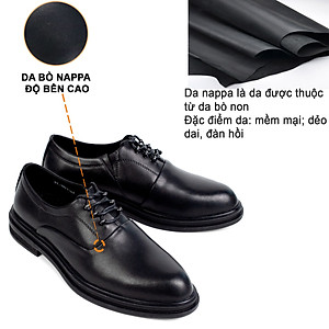 Giày da nam công sở đế cao Bụi Leather G123 - Da bò Nappa cao cấp - Phong cách trẻ trung năng động - Bảo hành 12 tháng