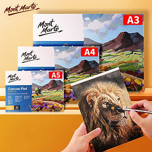 Toan dạng sổ Canvas Pad Mont marte size lớn A3-A4-A5 vẽ tranh acrylic sơn dầu - B13